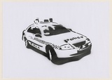 Artist: b'HAHA,' | Title: b'Melbourne cop car.' | Date: 2004 | Technique: b'stencil, printed in black ink, from one stencil'