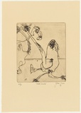 Artist: Olsen, John. | Title: Wild camels | Date: 1976 | Technique: aquatint, printed in black ink with plate-tone, from one plate | Copyright: © John Olsen. Licensed by VISCOPY, Australia