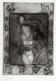 Artist: b'SHEARER, Mitzi' | Title: b'The fruits of our labour' | Date: 1980 | Technique: b'etching and aquatint, printed in black ink, from one plate'