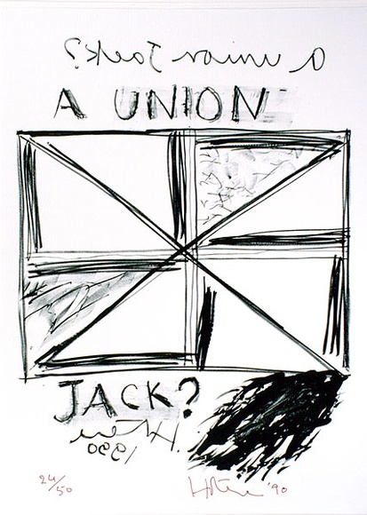 Artist: b'Hotere, Ralph.' | Title: b'A Union Jack ?' | Date: 1990 | Technique: b'lithograph, printed in colour, from multiple stones'