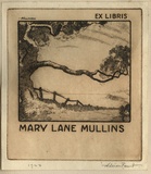 Artist: FEINT, Adrian | Title: Bookplate: Mary Lane Mullins. | Date: 1922 | Technique: etching, printed in brown ink with plate-tone, from one plate | Copyright: Courtesy the Estate of Adrian Feint