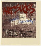 Artist: b'UNKNOWN' | Title: bExhibition poster: Art sucks, doesn't everybody? | Date: c.1982 | Technique: b'screenprint'