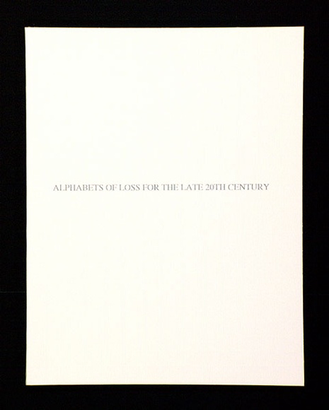 Artist: b'Fairskye, Merilyn.' | Title: b'Alphabets of loss for the late 20th century 1991-1999: Arsenal Zone.' | Date: 1991 | Technique: b'letterpress, photo-screenprint' | Copyright: b'\xc2\xa9 Merilyn Fairskye'