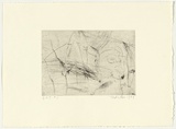 Artist: PARR, Mike | Title: Gun into vanishing point 1 | Date: 1988-89 | Technique: drypoint and foul biting, printed in black ink, from one copper plate