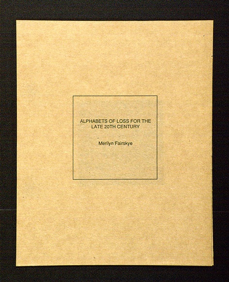 Artist: b'Fairskye, Merilyn.' | Title: b'Alphabets of loss for the late 20th century 1991-1999: Addition-Zero.' | Date: 1991 | Technique: b'screenprint and letterpress' | Copyright: b'\xc2\xa9 Merilyn Fairskye'