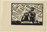 Artist: b'UNKNOWN, WORKER ARTISTS, SYDNEY, NSW' | Title: b'Not titled (no vacancies).' | Date: 1933 | Technique: b'linocut, printed in black ink, from one block'