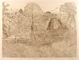 Artist: b'ZOFREA, Salvatore' | Title: b'February' | Date: 1984 | Technique: b'hardground-etching, printed in brown ink, from one zinc plate' | Copyright: b'\xc2\xa9 Salvatore Zofrea, 1984'
