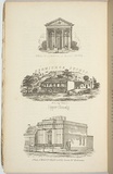 Artist: b'Ham Brothers.' | Title: b'Hall of Commerce, Melbourne, Hermitage stores, Upper Glenelg and Offices of Mess.rs Bear & Son, Queen st Melbourne.' | Date: 1851 | Technique: b'engraving, printed in black ink, from multiple plates'