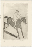 Artist: b'Dickerson, Robert.' | Title: b'Steeplechase.' | Date: 1987 | Technique: b'etching and aquatint, printed in bROWN ink, from one zinc plare'