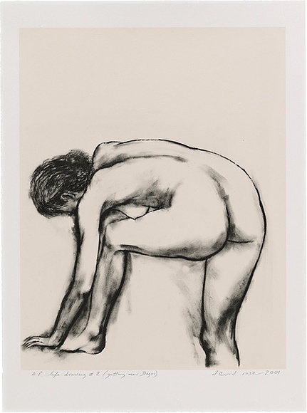 Artist: b'Rose, David.' | Title: b'Life drawing #2 (getting near Degas)' | Date: 2001 | Technique: b'lithograph, printed in black ink, from one stone over screenprint, printed in warm buff ink, from one screen'