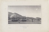 Title: b'Vue de Hobart-town. Prise de la rade. Ile Van-Diemen. (Hobart Town from the harbour)' | Date: c.1833 | Technique: b'lithograph, printed in black ink, from one stone'