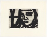 Artist: b'Harris, Jeffrey.' | Title: b'Head in winter' | Date: 1999 | Technique: b'sugar-lift etching, printed in black ink, from one plate'