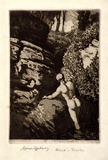 Artist: LINDSAY, Lionel | Title: Hero and Leander. | Date: 1912 | Technique: etching, aquatint and roulette, printed in dark brown ink, from one plate | Copyright: Courtesy of the National Library of Australia