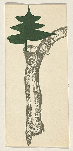 Title: b'Card: Christmas tree' | Technique: b'screenprint, printed in colour, from two stencils'
