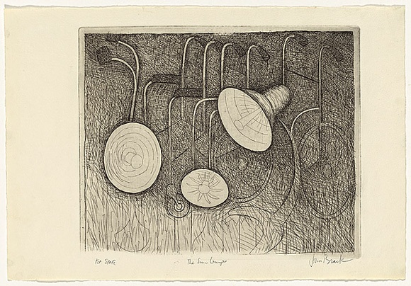 Artist: b'Brack, John.' | Title: b'The sun lamps.' | Date: 1966 | Technique: b'etching, printed in black ink, from one copper plate' | Copyright: b'\xc2\xa9 Helen Brack'