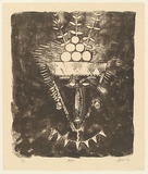 Artist: Feu'u, Fatu | Title: Alo alo. | Date: 1990 | Technique: lithograph, printed in brown/black ink, from one stone | Copyright: © Fatu Feu'u