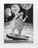 Artist: b'Bray, Betty.' | Title: bDon't let the balloon go. | Date: 1986 | Technique: b'etching, aquatint printed in black ink, from one copper plate'
