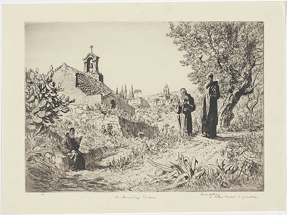 Artist: b'LINDSAY, Lionel' | Title: b'The Hermitage, Cordova.' | Date: 1931 | Technique: b'etching and aquatint, printed in black ink, from one plate' | Copyright: b'Courtesy of the National Library of Australia'