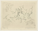 Title: Dogs | Date: 1950s | Technique: etching, printed in black ink, from one plate