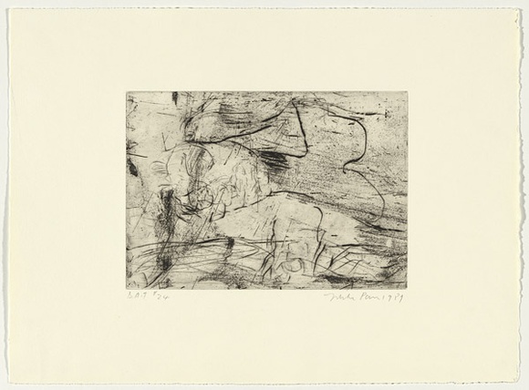Artist: PARR, Mike | Title: Gun into vanishing point 24 | Date: 1988-89 | Technique: drypoint and foul biting, printed in black ink, from one copper plate
