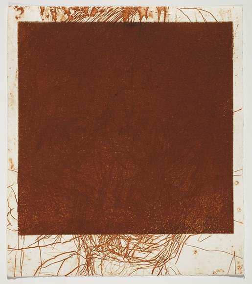 Artist: b'PARR, Mike' | Title: b'Alphabet/Haemorrhage.' | Date: 1992-93 | Technique: b'etching, printed in red ochre ink, from one plate'