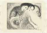 Artist: b'BOYD, Arthur' | Title: bSt Francis holding St Clare's hair. | Date: (1965) | Technique: b'lithograph, printed in black ink, from one plate' | Copyright: b'Reproduced with permission of Bundanon Trust'