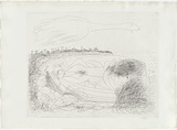 Artist: b'BOYD, Arthur' | Title: b'Lovers in a boat.' | Date: (1968-69) | Technique: b'etching, printed in black ink, from one plate' | Copyright: b'Reproduced with permission of Bundanon Trust'