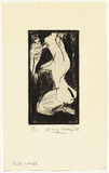 Artist: b'WALKER, Murray' | Title: b'Painter and model' | Date: 1966 | Technique: b'drypoint and roulette, printed in black ink, from one plate'