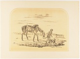 Title: b'The lost bushman.' | Date: c. 1889 | Technique: b'transfer-lithograph, printed in black and buff ink, from two stones'