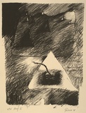 Artist: Weiss, Rosie. | Title: not titled [triangle and square with rope] | Date: 1981 | Technique: lithograph, printed in black ink, from one stone
