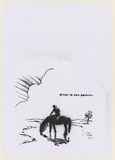 Artist: b'CIVIL,' | Title: b'Driven to new pastures.' | Date: 2003 | Technique: b'stencil, printed in black ink, from one stencil'