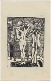 Artist: b'Larter, Richard.' | Title: b'Woman and man (one of 2): from the Age of reason' | Date: c.1958 | Technique: b'linocut, printed in black ink, from one block'