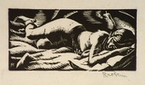 Artist: b'Hawkins, Weaver.' | Title: b'(Woman asleep)' | Date: c.1928 | Technique: b'woodcut, printed in black ink, from one block' | Copyright: b'The Estate of H.F Weaver Hawkins'