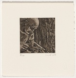 Artist: Harb, Joseph. | Title: Self portrait | Date: 2004 | Technique: etching, aquatint and open-bite, printed in black ink, from one plate