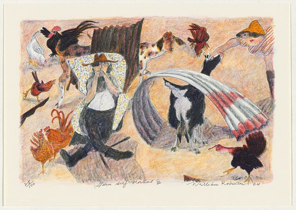 Artist: b'Robinson, William.' | Title: b'Farm self portrait VI' | Date: 2004 | Technique: b'lithograph, printed in colour, from multiple stones'