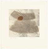 Artist: b'Cameron, Dorothy.' | Title: b'not titled [hand and leaf]' | Date: 1976 | Technique: b'soft-ground etching, printed in colour, from multiple plates'