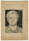 Artist: Groblicka, Lidia. | Title: Model [Portrait of a woman]. | Date: 1953-54 | Technique: lithograph, printed in black ink, from one stone