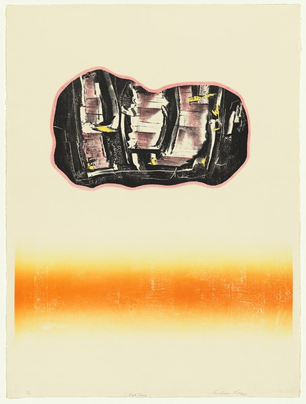 Artist: b'KING, Grahame' | Title: b'Dark song' | Date: 1975 | Technique: b'lithograph, printed in colour, from four stones [or plates]'