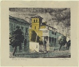 Artist: Jack, Kenneth. | Title: George Street, Fitzroy | Date: 1952 | Technique: lithograph, printed in colour, from three zinc plates | Copyright: © Kenneth Jack. Licensed by VISCOPY, Australia