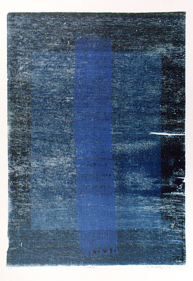 Artist: b'Buckley, Sue.' | Title: b'Intruder.' | Date: 1972 | Technique: b'woodcut, printed in colour, from multiple blocks' | Copyright: b'This work appears on screen courtesy of Sue Buckley and her sister Jean Hanrahan'