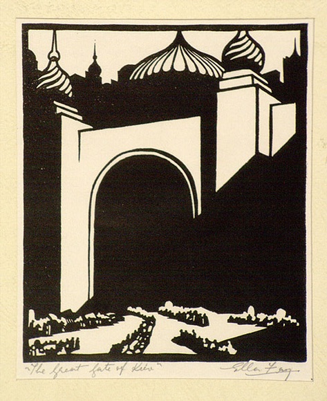 Artist: b'Fry, Ella.' | Title: b'The great gate of Kiev.' | Date: 1942 | Technique: b'linocut, printed in black ink, from one block'