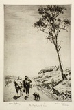 Artist: b'LINDSAY, Lionel' | Title: b'The shanty on the rise' | Date: 1922 | Technique: b'etching, printed in black ink with plate-tone, from one plate' | Copyright: b'Courtesy of the National Library of Australia'