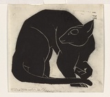 Artist: b'Walker, Ralph Trafford.' | Title: b'not titled [possum]' | Date: 1937 | Technique: b'linocut, printed in black ink, from one block'