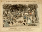 Title: bThe way Her Majesty's mails and the public protectors are served in New South Wales | Date: c.1865 | Technique: b'lithograph, printed in black ink, from one stone; hand-coloured'