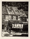 Artist: Owen, Gladys. | Title: Old houses, Darling Point | Date: 1930 | Technique: wood-engraving, printed in black ink, from one block | Copyright: © Estate of David Moore
