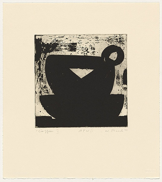 Artist: b'Placek, Wes.' | Title: b'Coffee I' | Date: 1993 | Technique: b'etching, printed in black, from one plate' | Copyright: b'\xc2\xa9 Wes Placek c/- Wesart, Melbourne'