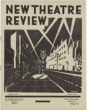 Artist: b'Lindesay, Vane.' | Title: b'(frontcover) New theatre review: June-July 1945 (London blitz).' | Date: June-July 1945 | Technique: b'linocut, printed in black ink, from one block; letterpress text'