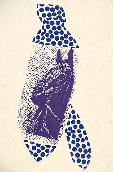 Artist: b'Clutterbuck, Bob.' | Title: b'Horse tie: from the portfolio Rare birds with sticky wings.' | Date: c.1978 | Technique: b'screenprint, printed in colour, from multiple stencils'