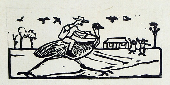 Artist: b'Allen, Joyce.' | Title: b'Getting home for Christmas.' | Date: 1987 | Technique: b'linocut, printed in black ink, from one block; with pencil additions'