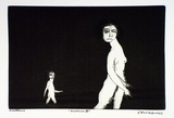 Artist: b'BALDESSIN, George' | Title: b'Walkers II.' | Date: 1966 | Technique: b'etching and aquatint, printed in black ink, from one plate'